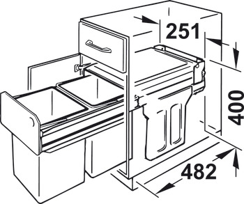 Hailo Tandem 300 Bin 2x15L Dk Grey - view 2