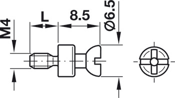Rafix Connect Bolt M4x7.5mm Steel Galvanised - view 3