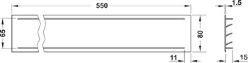 Ventilation Grille Rectangle 550x64mm Anodised M.Silver Fire Rated - view 4