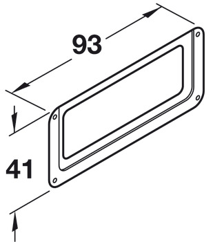 Label Frame Steel Sat Nickel Plt 93x42x2mm - view 2