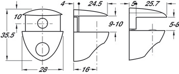 Cobrone Gls Shelf Support 5-10mm Screw PC - view 2