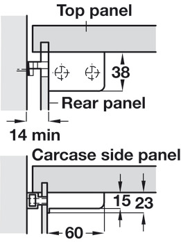 Cabinet Hanger Screw Fixing Left hand - view 2