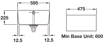 Rectangle Belfast CBL595WH 1.0B Sink Cer Wht - view 2