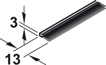 Brush Seal for Sliding Glass Interior Doors Slido Classic Top hung system Length 3000 mm