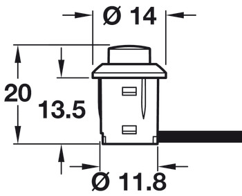 LED Push Switch Ø 14 mm  for use with Loox LED Lights Black finish - view 4