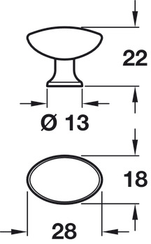 Pearl Knob Zinc Alloy Bru Copper 28x18x22mm - view 3