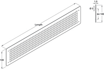 Startec Ventilation Grille 100x500mm Brushed Stainless Steel - view 4