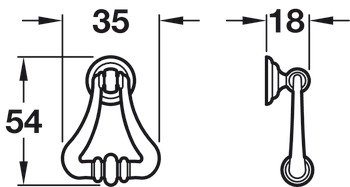 Argenton Drop Pendant Handle Zinc Alloy A.Brs D35mm - view 2