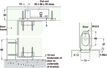 Dbl Action Pivot Set - Frame MD 304 SSS - view 2