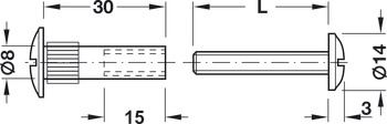 Connecting Screw M6x65-76mm Steel NP - view 3