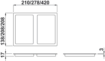 One2Four Bin Lid 13.5L Plastic Aluminium Grey - view 2