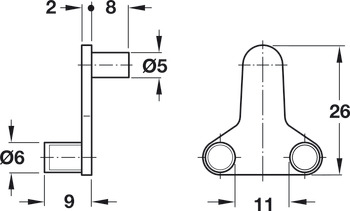 Gls Shelf Clamp D5/6-10mm Plug-In Zinc Alloy NP - view 2