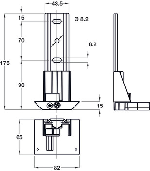 Lower Support Fitting 32 mm Atlas Zinc plated - view 2