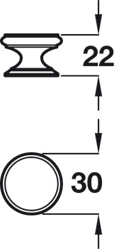 Clayton Knob Brass Polished Brass D30x22mm - view 2