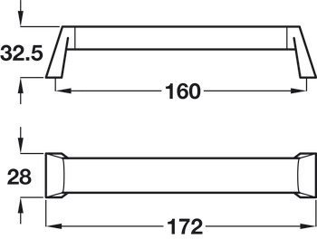 Nugent Boss Bar Handle Ang Zinc Alloy/SSE 160mm Fixing Centres - view 2