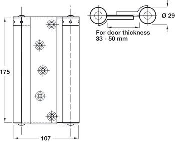 Spring Hinge Double Action 175 x 107 mm Stainless steel - view 2