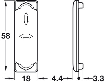 Cover Cap for Libra Cabinet Hangers Rectangular Grey plastic - view 2