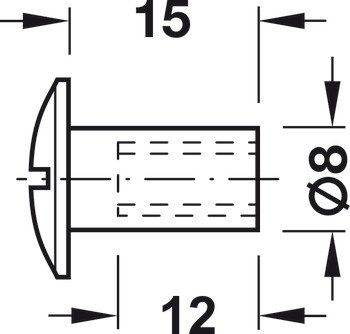 Sleeve Nut M6x15mm wo Slot Steel Glv - view 3
