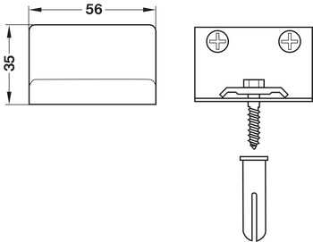 Cabinet Hanger SF UH 150kg SG Wht - view 2