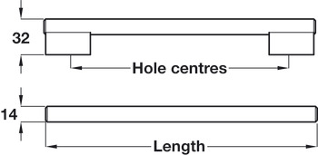 Laurel Bar Handle Zinc Alloy/SSE Feet/Bar 160mm Fixing Centres - view 2
