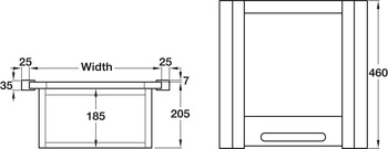 PO Veg Basket Set 600mm Lacq Oak/Steel Steel - view 3