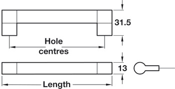 Gigi Keyhole BarHdl Zinc Alloy/Stainless Steel D13mm 192mm Fixing Centres - view 2
