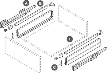 NPS Recangular Rail Set 450mm Stn - view 3
