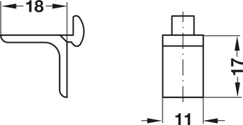 Shelf Support Aluminium Bright for 283.12.013 - view 2