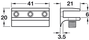 Gls Shelf Support 6mm Screw Zinc Alloy PC - view 2