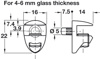 Cobra Gls Shelf Support 8-10mm Plug NP - view 2