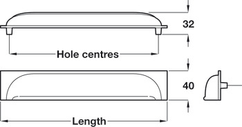 Queslett Cup Handle Brass Polished Nickel 202mm Fixing Centres - view 3