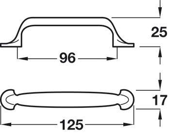 Logan D Pull Handle Zinc Alloy Stainless Steel Effect 96mm Fixing Centres - view 2