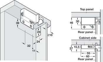 Cabinet Hanger SF LH upto 104kg 2pc SNP - view 3