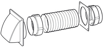 Ducting Kit Simple Vent Kit for Hood Mounted on outside Wall Smeg SP150