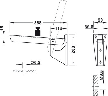 Hebgo HD Fold.Bracket 380x208mm 500kg/Pr Steel - view 2