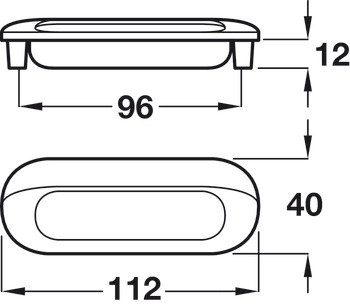 Rhin Inset Handle Zinc Alloy PC/Aluminium Col 96mm Fixing Centres - view 2