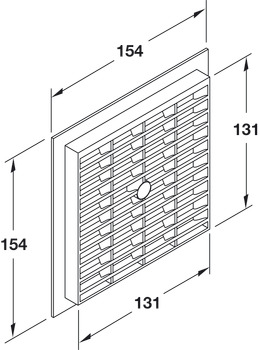 Ventilation Grille Rectangle 154x154mm Plastic White - view 4