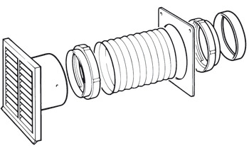 Ducting Kit Simple for Hood Mounted on outside Wall Smeg SP215