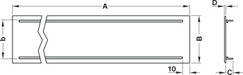 Ventilation Grille Rectangle 150x1000mm Aluminium M.Silver Fire Rated - view 3