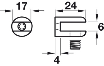 Gls Shelf Support 6mm Screw Zinc Alloy PC - view 2