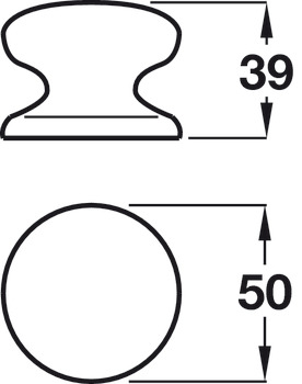 Victoria Knob Ceramic Black D50x39mm - view 2