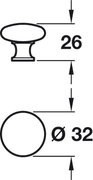 Oriel Knob Zinc Alloy PC D32x26mm - view 2