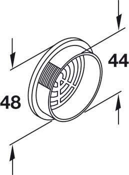 Vent Trim Rectangle D48mm Plastic White - view 4