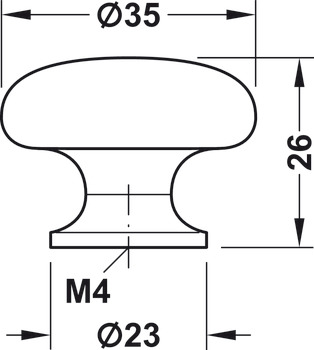 Aspen Knob Zinc Alloy Stainless Steel Effect D35x26mm - view 2