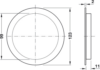 Ventilation Grille Rectangle D123mm Plastic White - view 3