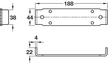 Accuride 0116 Recycling Bracket Steel Grey - view 4