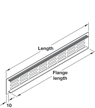 Ventilation Grille Rectangle 500x80mm Aluminium D.Bronze F5 - view 4