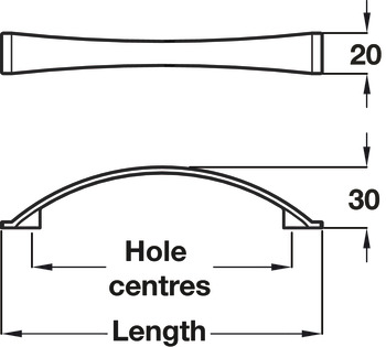 Odessa Bow Handle Zinc Alloy Steel Steel Effect 128mm Fixing Centres - view 2