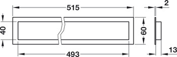 Ventilation Grille Rectangle 512x60mm Plastic White - view 3