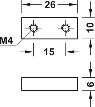Accuride 0115RC End Stop+Fixings Aluminium - view 3